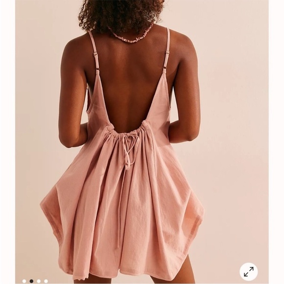 FREE PEOPLE Pick Me Up Pink Mini Dress NWOT sz med - Picture 4 of 9
